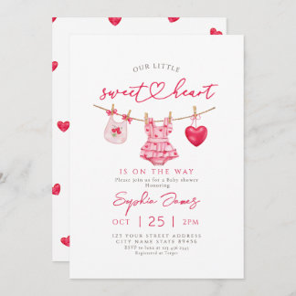 Convites Little Sweetheart Valentines Baby Shower