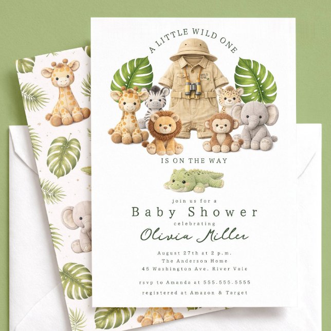 Convites Little Wild One Baby Shower Invite (Criador carregado)