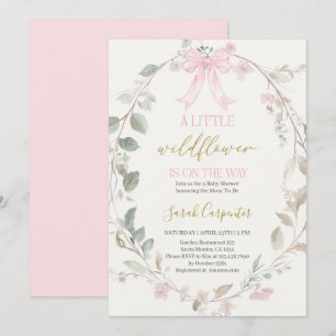 Convites Little Wildflower em seu caminho Chá de fraldas Gi