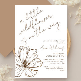 Convites Little Wildflower Neutral Handwritten Baby Shower