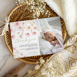 Convites Little Wildflower Photo Thank You Card