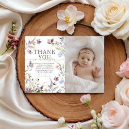 Convites Little Wildflower Photo Thank You Card