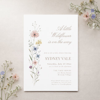 Convites Little Wildflower Watercolor Floral Baby Shower