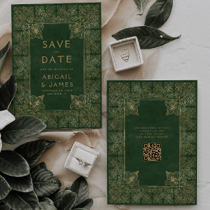 Convites Livro Antigo Casamento Verde Dourado Salve a Data