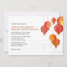 Convites Livro Asiático Lanternas Casamento Branco