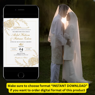 Convites Livro Branco Elegante sobre Frame Dourado da rosa 