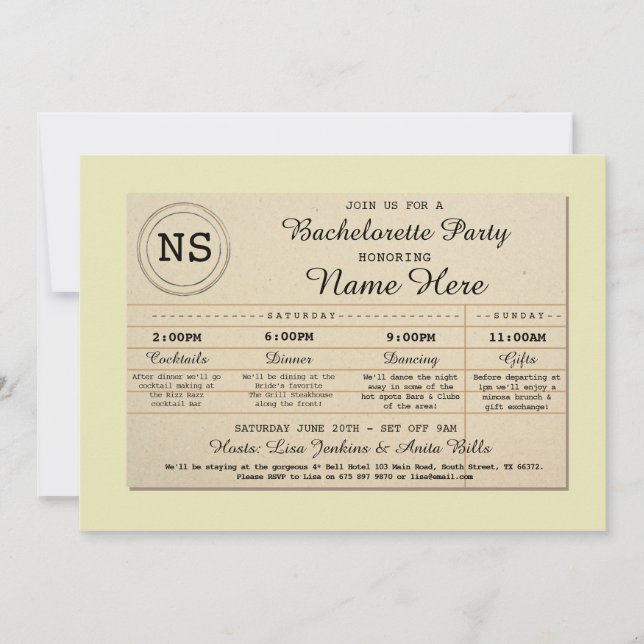 Convites Livro da biblioteca de Bachelorette do itinerário (Frente)