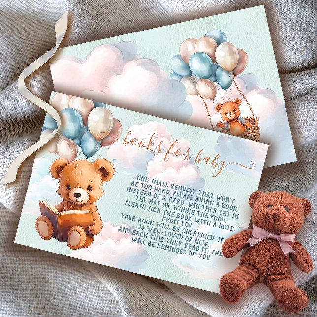 Convites Livro de Balões de Bear Boy Teddy (Matching Invitation, Diaper Raffle cards and other items that match!)