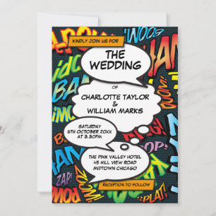 Convites Livro De BD Moderno, Tudo Em Um Casamento