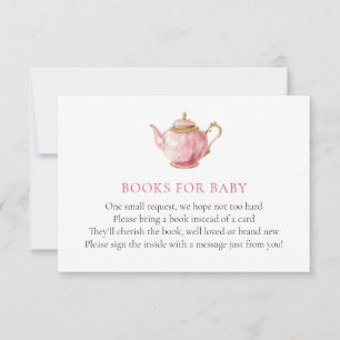 Convites Livro de Chá Rosa para Festa de Bebê Card