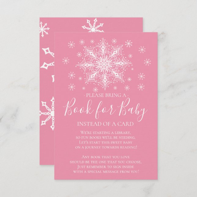 Convites Livro de Chás de fraldas para Meninas em Floco de  (Frente/Verso)