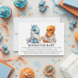 Convites Livro de Chuvinha de Bebê Gêmeos Fênix Dragão para