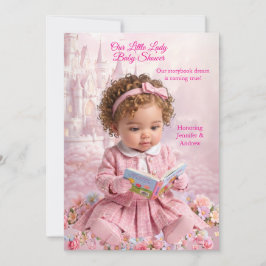 Convites Livro de Chuvinha de Bebê Menina Rosa Fofa