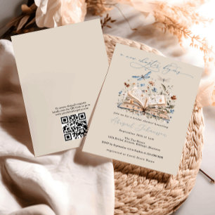 Convites Livro de códigos QR Novo capítulo inicia Chá de pa