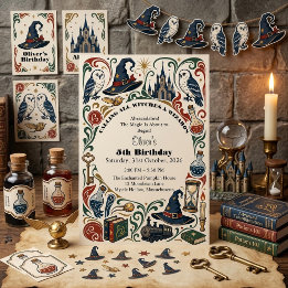 Convites Livro de Histórias de Feiticeiro & Bruxas Magia An