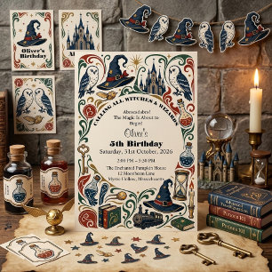 Convites Livro de Histórias de Feiticeiro & Bruxas Magia An