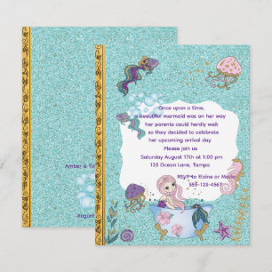 Convites Livro de Histórias de Sereia Baby Shower Download