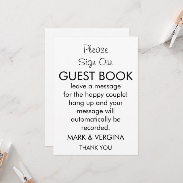 Convites Livro de hóspedes do Wedding Audio (Frente/Verso In Situ)