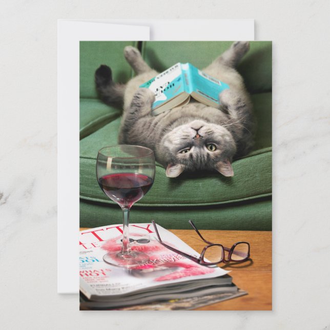 Convites Livro de Leitura de Gato para Baixo (Frente)