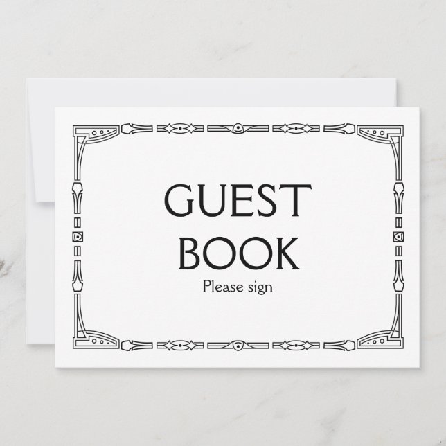 Convites "Livro de Visitas" Placa de Casamento Estilo Art D (Frente)