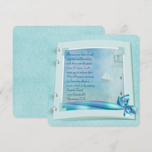 Convites Livro do casamento da renovação do voto do farol