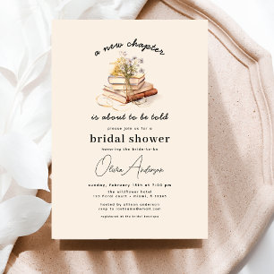 Convites Livro Floral Novo Capítulo Começa Chá de panela