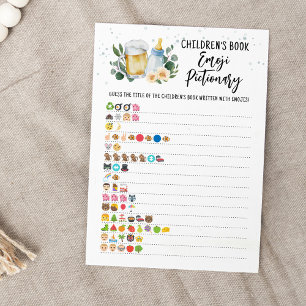 Convites Livro Infantil Emoji Pictionary Baby Is Brewing