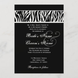 Convites Livro Metálico de Casamento de Zebra Negra e Branc
