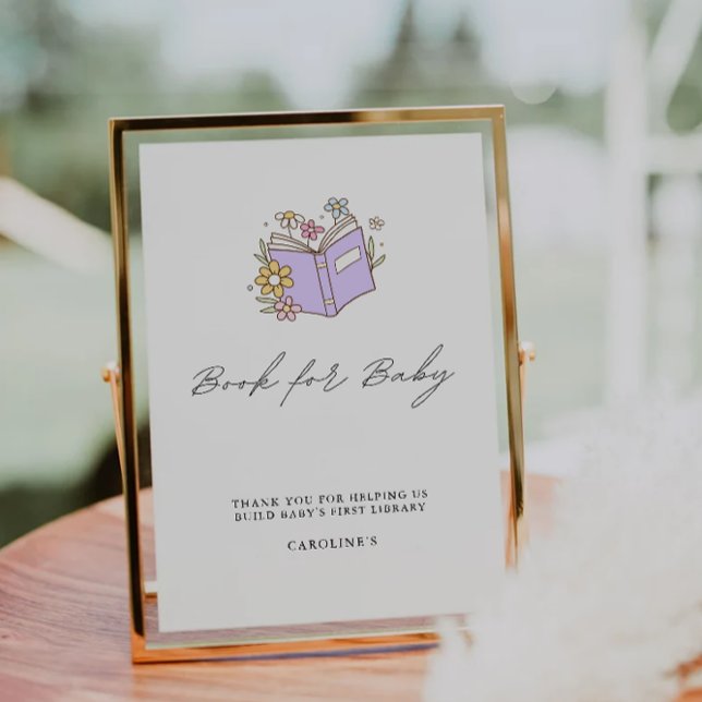 Convites Livro para Sinal de Bebê, Chá de fraldas (Book for Baby Sign, Baby Shower Invitation)