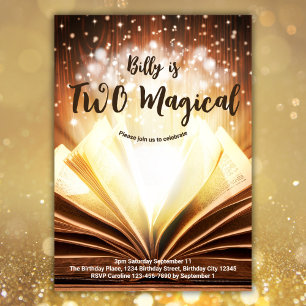 Convites Livro Personalizado Dois segundo aniversário Mágic