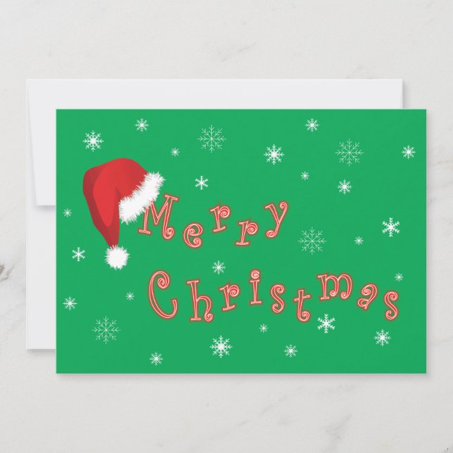 Convites Livro Verde do Natal Santa Hat, 5x7 (Frente)
