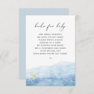 Convites Livros BLAKELY Dusty de Aquarela Azul para Cartão-