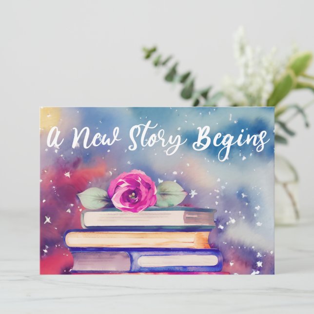 Convites Livros Cachorros e Chá de fraldas de Aquarela com  (Em pé/Frente)