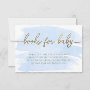 Convites Livros de Aquarela Azul Pedido de Inserção de Cart