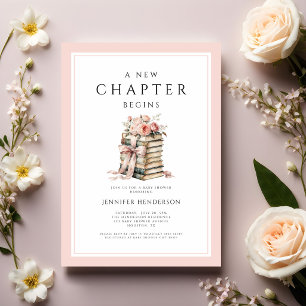 Convites Livros de Arco-íris Rosa Um Novo Capítulo Começa C