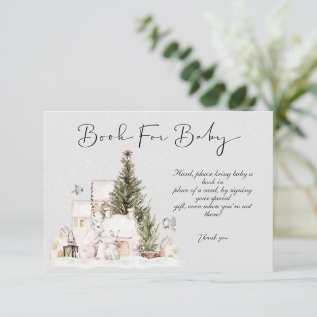 Convites Livros De Chá de fraldas De Natal De Inverno Para  (Em pé/Frente)