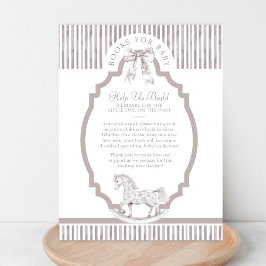 Convites Livros De Chá de fraldas De Toile Neutros Para Car