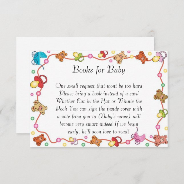 Convites Livros De Chás de fraldas De Elementos Para Bebês (Frente/Verso)