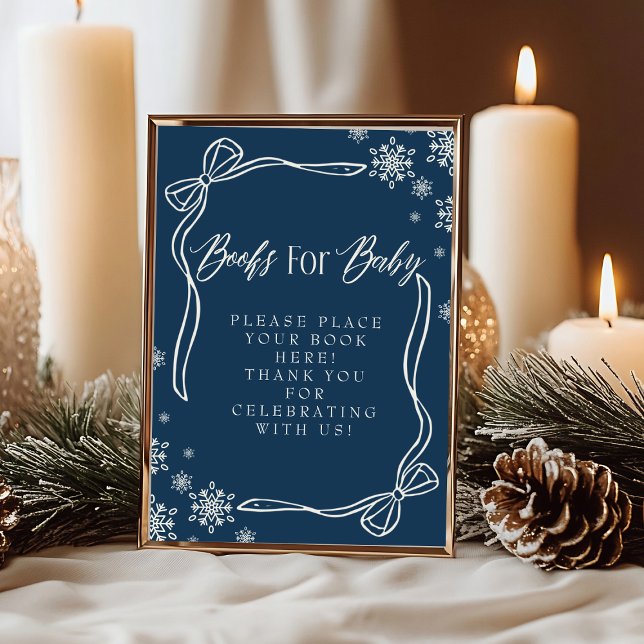 Convites Livros de Inverno Coquette para Bebê (Winter Coquette Books for Baby Sign)