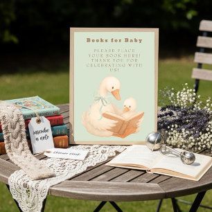 Convites Livros Green A Silly Goose para Bebês Sinalizarem