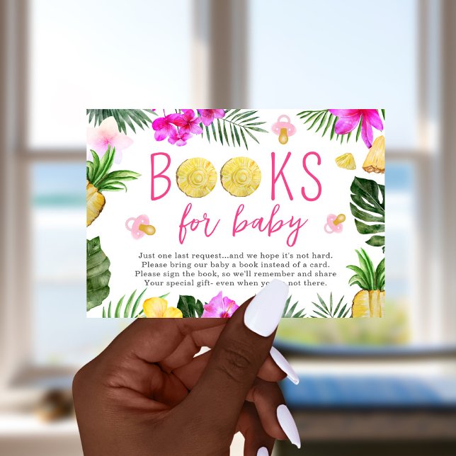 Convites Livros Para Ananás Bebês E Pacificadores Chá Rosa (Criador carregado)