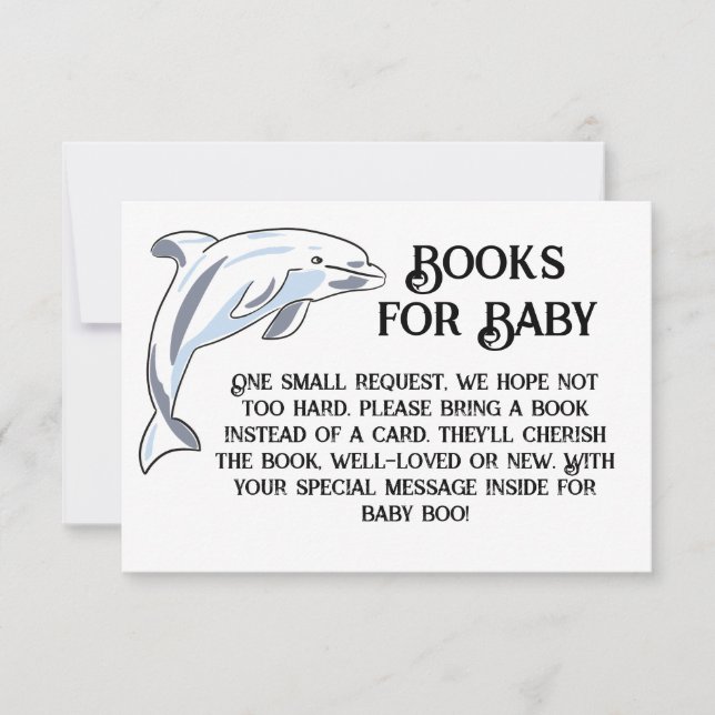 Convites Livros para Baby DOLPHIN (Frente)