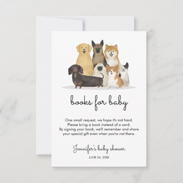 Convites Livros para cachorro de festa de bebê (Frente)