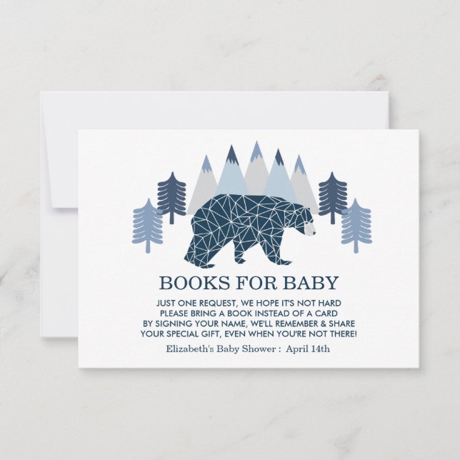 Convites Livros para o Baby Boy Bear Bear Insert Card (Frente)