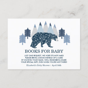 Convites Livros para o Baby Boy Bear Bear Insert Card