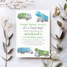 Lixo Bash Caminhão de Lixo Festa de 1º Aniversário