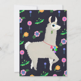 Convites Llama com Flores, Vazio DIY