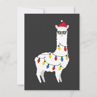 Convites Llama de Natal Chapéu do Papai Noel Óculos de Sol