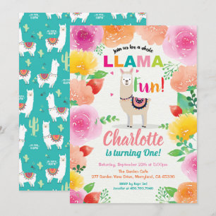 Convites Llama divertiu-se no primeiro primeiro aniversario