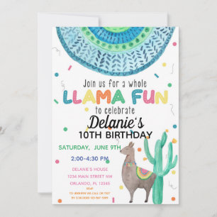 Convites Llama Fiesta Tema Mexicano Aniversário